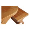 Country Oak 180cm Extending Cross Leg Oval Table and 2 x 120cm Cross Leg Bench Set - 7