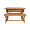 Country Oak 180cm Extending Cross Leg Oval Table and 2 x 120cm Cross Leg Bench Set - 8
