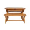 Country Oak 180cm Extending Cross Leg Oval Table and 2 x 120cm Cross Leg Bench Set - 8