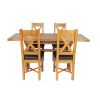 Country Oak 180cm Extending Cross Leg Table and 4 Grasmere Brown Leather Chairs - SPRING SALE - 8