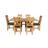 Country Oak 180cm Extending X Leg Table and 6 Grasmere Brown Leather Chairs Set - SPRING SALE - 4