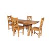 Country Oak 180cm Extending Cross Leg Square Table and 4 Grasmere Timber Seat Chairs - 2