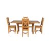 Country Oak 180cm Extending Cross Leg Square Table and 4 Grasmere Timber Seat Chairs - 4