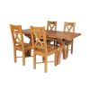 Country Oak 180cm Extending Cross Leg Square Table and 4 Grasmere Timber Seat Chairs - 7