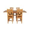 Country Oak 180cm Extending Cross Leg Square Table and 4 Grasmere Timber Seat Chairs - 8