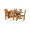 Country Oak 180cm Extending Cross Leg Square Table and 6 Grasmere Timber Seat Chairs - 3