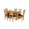 Country Oak 180cm Extending Cross Leg Square Table and 6 Windermere Brown Leather Chairs - SPRING SALE - 3