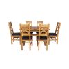 Country Oak 180cm Extending Cross Leg Square Table and 6 Windermere Brown Leather Chairs - SPRING SALE - 5