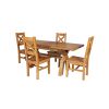 Country Oak 180cm Extending Cross Leg Square Table and 4 Windermere Timber Seat Chairs - 2