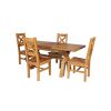 Country Oak 180cm Extending Cross Leg Square Table and 4 Windermere Timber Seat Chairs - 2