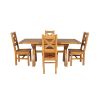 Country Oak 180cm Extending Cross Leg Square Table and 4 Windermere Timber Seat Chairs - 4