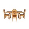 Country Oak 180cm Extending Cross Leg Square Table and 4 Windermere Timber Seat Chairs - 4
