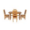 Country Oak 180cm Extending Cross Leg Square Table and 4 Windermere Timber Seat Chairs - 5