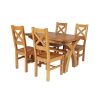 Country Oak 180cm Extending Cross Leg Square Table and 4 Windermere Timber Seat Chairs - 6