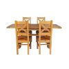 Country Oak 180cm Extending Cross Leg Square Table and 4 Windermere Timber Seat Chairs - 7
