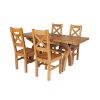 Country Oak 180cm Extending Cross Leg Square Table and 4 Windermere Timber Seat Chairs - 8