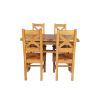 Country Oak 180cm Extending Cross Leg Square Table and 4 Windermere Timber Seat Chairs - 9