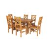 Country Oak 180cm Extending Cross Leg Square Table and 6 Windermere Timber Seat Chairs - 3