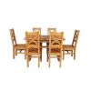 Country Oak 180cm Extending Cross Leg Square Table and 6 Windermere Timber Seat Chairs - 5