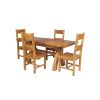 Country Oak 180cm Extending Cross Leg Square Table and 4 Chester Timber Seat Chairs - 2
