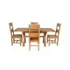 Country Oak 180cm Extending Cross Leg Square Table and 4 Chester Timber Seat Chairs - 4