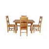 Country Oak 180cm Extending Cross Leg Square Table and 4 Chester Timber Seat Chairs - 5