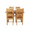 Country Oak 180cm Extending Cross Leg Square Table and 4 Chester Timber Seat Chairs - 6