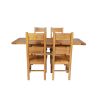 Country Oak 180cm Extending Cross Leg Square Table and 4 Chester Timber Seat Chairs - 9