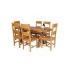 Country Oak 180cm Extending Cross Leg Square Table and 6 Chester Timber Seat Chairs - 2
