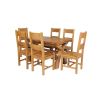 Country Oak 180cm Extending Cross Leg Square Table and 6 Chester Timber Seat Chairs - 3