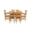 Country Oak 180cm Extending Cross Leg Square Table and 6 Chester Timber Seat Chairs - 4