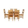 Country Oak 180cm Extending Cross Leg Square Table and 6 Chester Timber Seat Chairs - 5