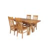 Country Oak 180cm Extending Cross Leg Square Table and 4 Chelsea Timber Seat Chairs - 2