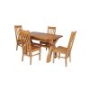 Country Oak 180cm Extending Cross Leg Square Table and 4 Chelsea Timber Seat Chairs - 3