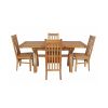 Country Oak 180cm Extending Cross Leg Square Table and 4 Chelsea Timber Seat Chairs - 4