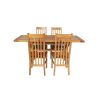 Country Oak 180cm Extending Cross Leg Square Table and 4 Chelsea Timber Seat Chairs - 6