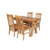 Country Oak 180cm Extending Cross Leg Square Table and 4 Chelsea Timber Seat Chairs - 7