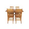 Country Oak 180cm Extending Cross Leg Square Table and 4 Chelsea Timber Seat Chairs - 8