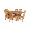 Country Oak 180cm Extending Cross Leg Square Table and 6 Chelsea Timber Seat Chairs - 2