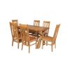 Country Oak 180cm Extending Cross Leg Square Table and 6 Chelsea Timber Seat Chairs - 3
