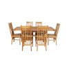 Country Oak 180cm Extending Cross Leg Square Table and 6 Chelsea Timber Seat Chairs - 4