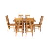 Country Oak 180cm Extending Cross Leg Square Table and 6 Chelsea Timber Seat Chairs - 5