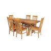 Country Oak 180cm Extending Cross Leg Square Table and 6 Chelsea Timber Seat Chairs - 6