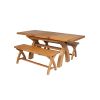 Country Oak 180cm Extending Cross Leg Table and 2 120cm Cross Leg Bench Set - SPRING SALE - 6