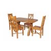 Country Oak 140cm Cross Leg Fixed Oval Table and 4 Grasmere Timber Seat Chairs - 3
