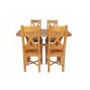 Country Oak 140cm Cross Leg Fixed Oval Table and 4 Grasmere Timber Seat Chairs - 5