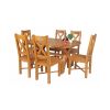 Country Oak 140cm Cross Leg Fixed Oval Table and 6 Grasmere Timber Seat Chairs - 2