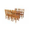 Country Oak 140cm Cross Leg Fixed Oval Table and 6 Grasmere Timber Seat Chairs - 3