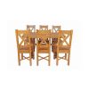 Country Oak 140cm Cross Leg Fixed Oval Table and 6 Grasmere Timber Seat Chairs - 4