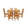 Country Oak 140cm Cross Leg Fixed Oval Table and 6 Grasmere Timber Seat Chairs - 5